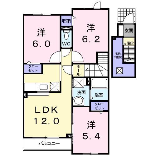 パールオブエビスE(3LDK/2階)の間取り写真