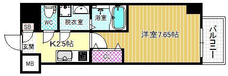 ES-GRANDE大阪福島(1K/9階)の間取り写真