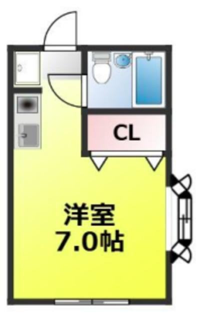 メゾングレース(ワンルーム/2階)の間取り写真