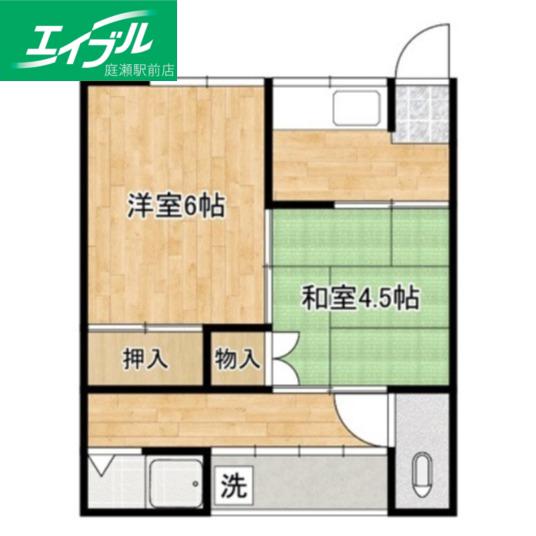 あさか荘(2K/2階)の間取り写真