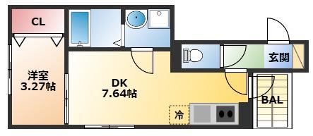 リブレメゾン弥刀I(1DK/1階)の間取り写真