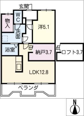 マンション善(1LDK/2階)の間取り写真
