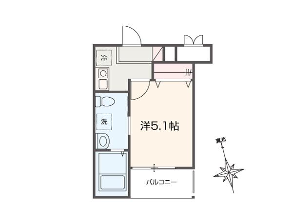 MELLAS川口(1K/3階)の間取り写真
