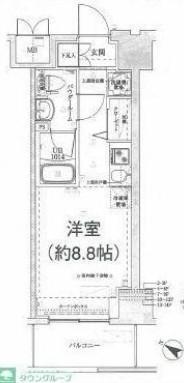 クラリッサ新川崎(ワンルーム/7階)の間取り写真