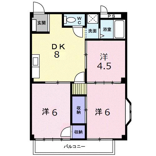 和希チヨダ(3DK/2階)の間取り写真