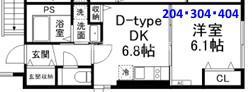 SUN RESIDENCE(1DK/4階)の間取り写真