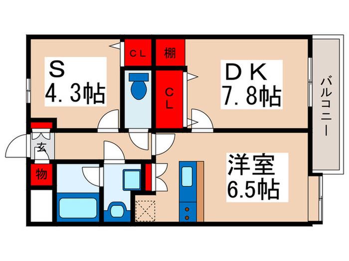 ハイツ浦安(1SDK/1階)の間取り写真
