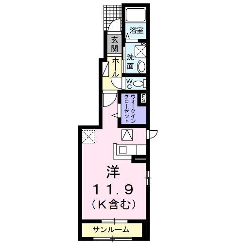 ラフォーレ・A(ワンルーム/1階)の間取り写真
