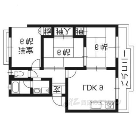 ハイツナカムラⅡ(3LDK/3階)の間取り写真