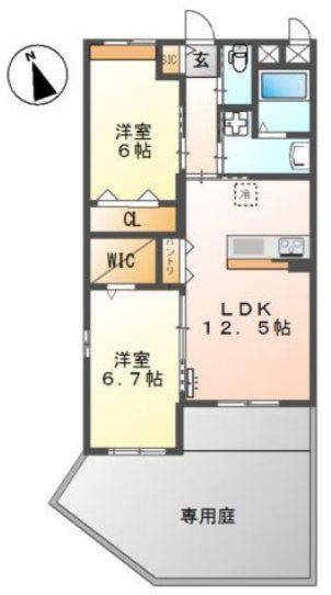 LA MAISON DU REVE (2LDK/1階)の間取り写真
