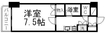 ロイヤルヒルズ泉崎II(1K/3階)の間取り写真