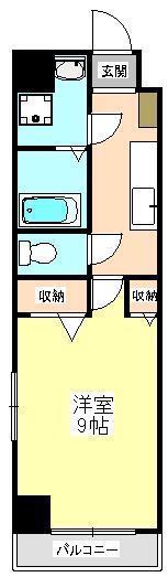 ヴェルデシオン(1K/1階)の間取り写真