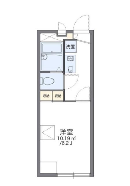 レオパレスメルベーユ(1K/2階)の間取り写真