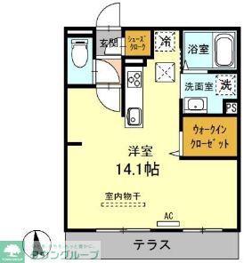 ファルナーズ(ワンルーム/1階)の間取り写真