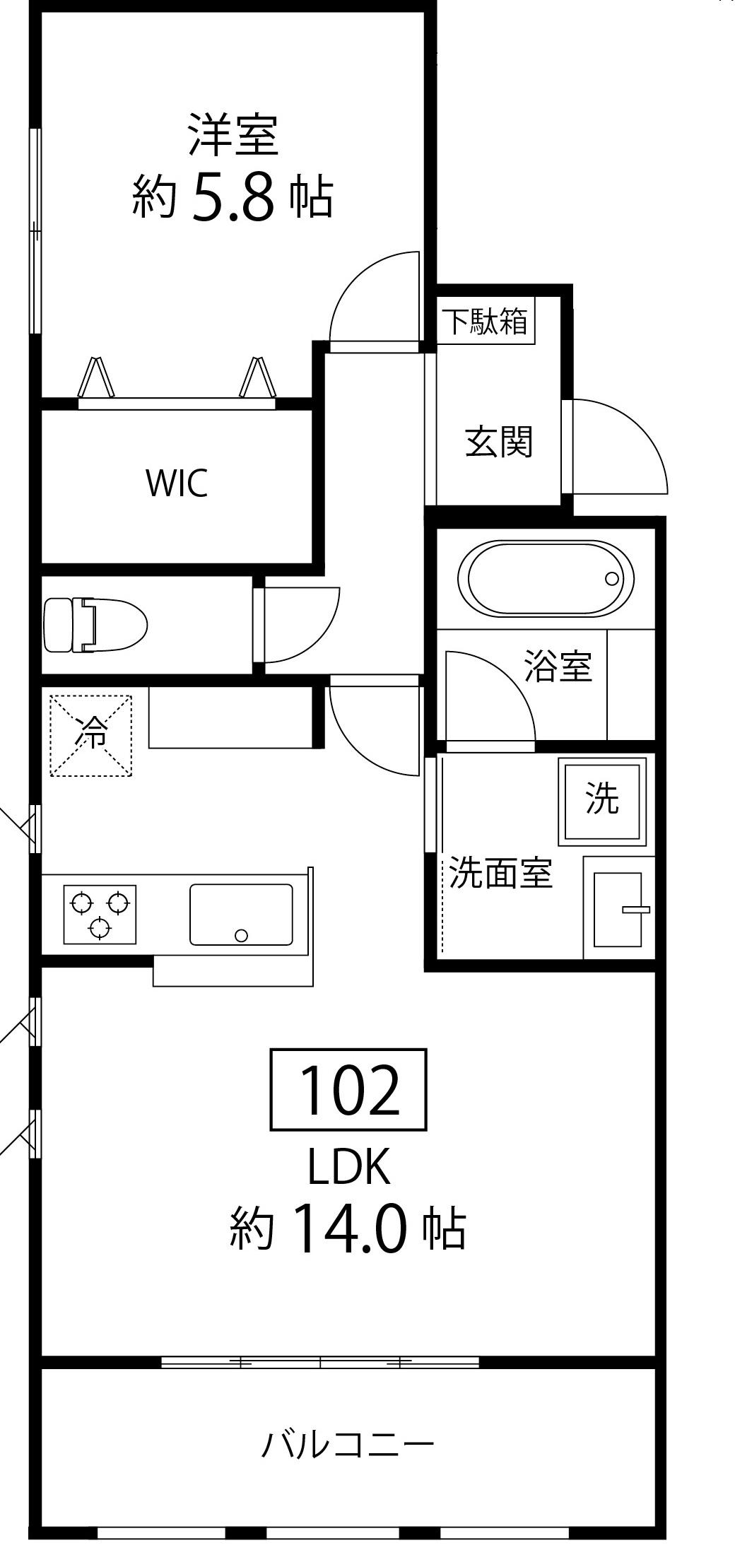 NORD HAUS(1LDK/1階)の間取り写真