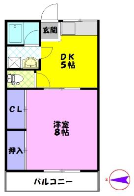 コーポいわもとA(1DK/1階)の間取り写真