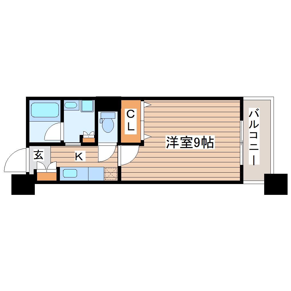 S-FORT榴岡公園(1K/5階)の間取り写真