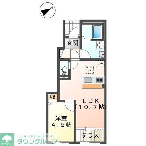 ハザマヒルズ(1LDK/1階)の間取り写真