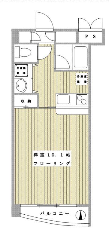 オリーブウェイ(1K/2階)の間取り写真