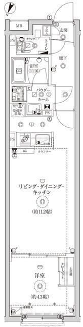 CREATIF池袋(1LDK/3階)の間取り写真