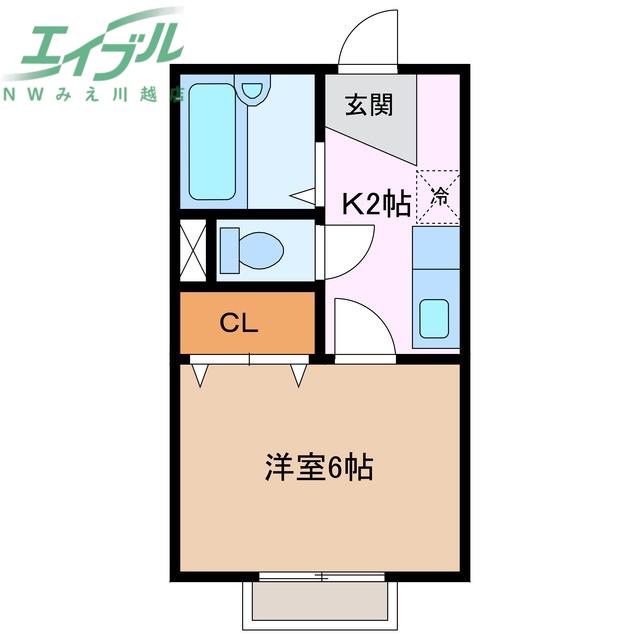 メゾン アイリス(1K/1階)の間取り写真