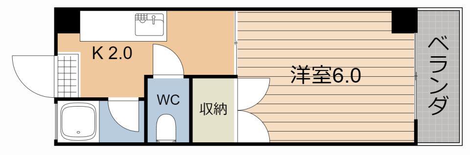 エントピア下荒田(1K/5階)の間取り写真
