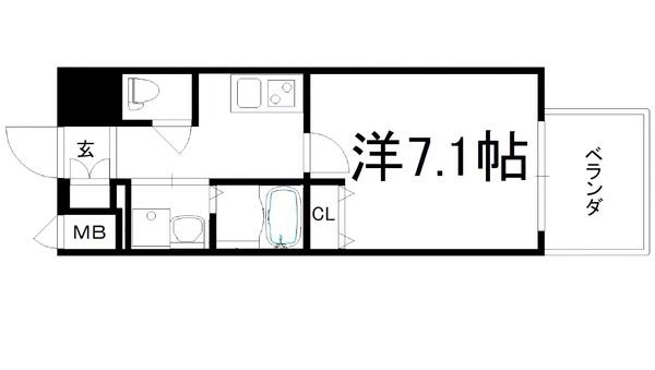 プランドール新大阪サウスレジデンス(1K/5階)の間取り写真
