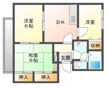 プレシャス・スマイル(3DK/2階)の間取り写真