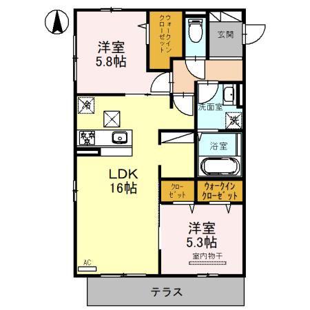 ラフォーレ堺(2LDK/1階)の間取り写真