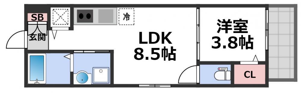 ネオシオン(1LDK/3階)の間取り写真