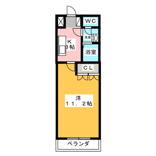 プランドール(1K/1階)の間取り写真