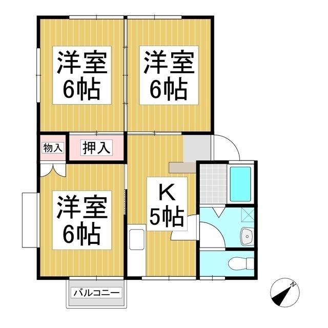 ハイツ山本(3K/1階)の間取り写真