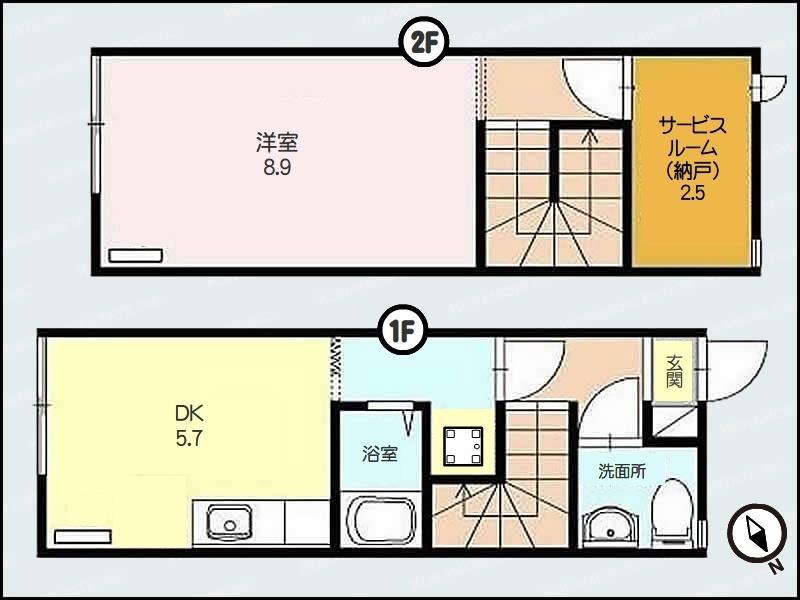 メゾネットみなみ D(1SDK/1階)の間取り写真