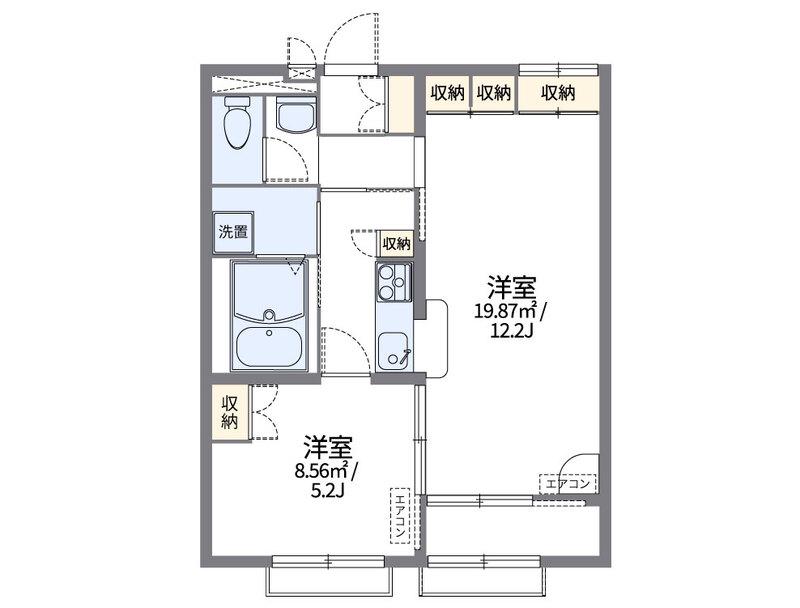 レオパレス清知(1LDK/1階)の間取り写真