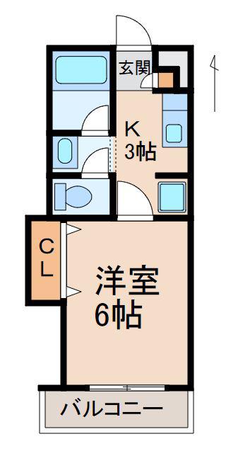 GRACECASAアマノ(1K/3階)の間取り写真