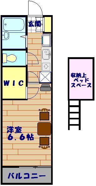 レオパレスアプロス(1K/2階)の間取り写真