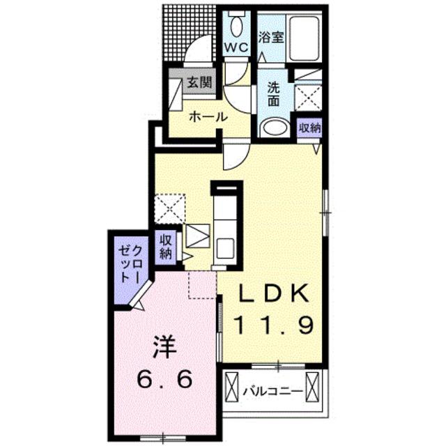 ブリザ II(1LDK/1階)の間取り写真