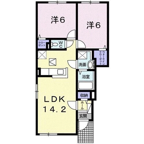 ベレット(2LDK/1階)の間取り写真