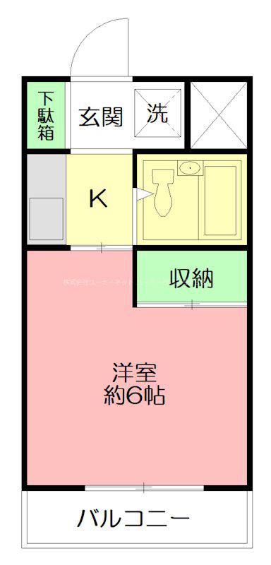 アルカディア湘南台(1K/4階)の間取り写真