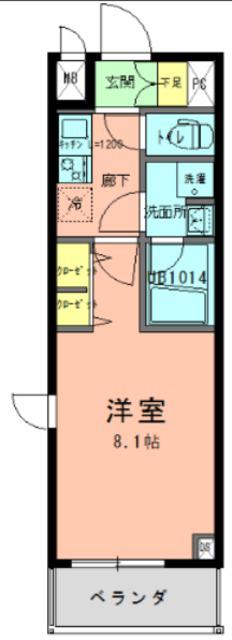 ラフィネ ジュ 大森(1K/2階)の間取り写真