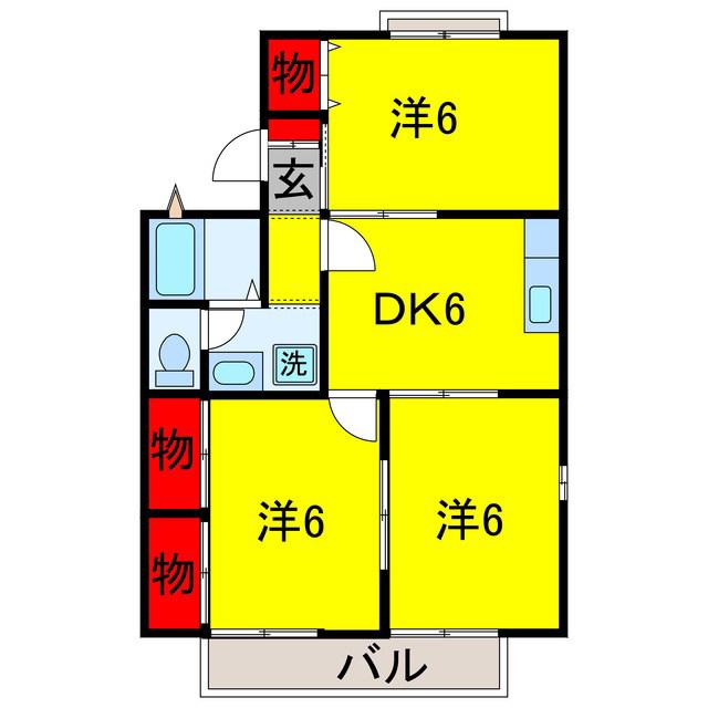 エクレール五井西(3DK/1階)の間取り写真