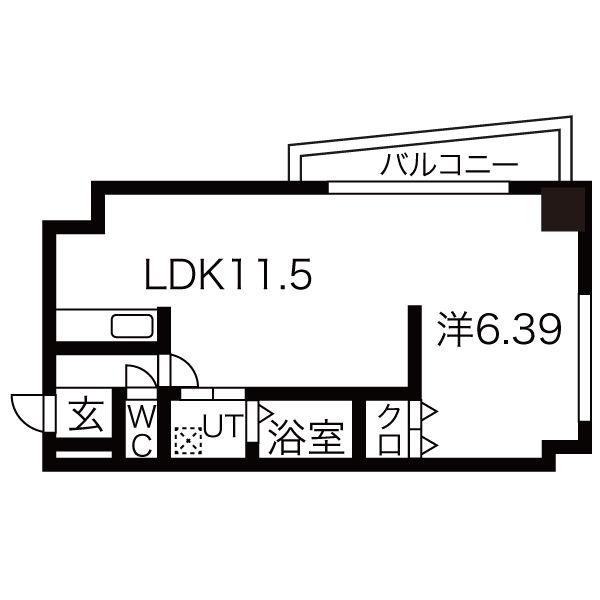 ルピナス(1LDK/3階)の間取り写真