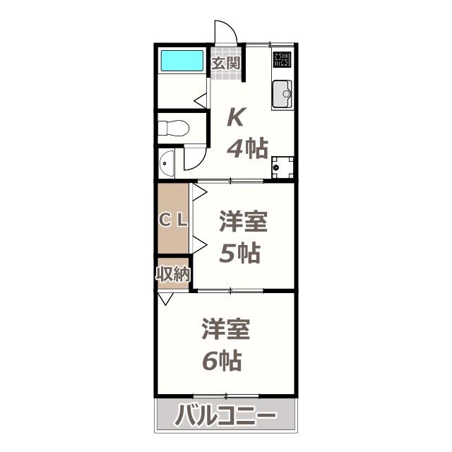 メゾンドエフシ-(2K/2階)の間取り写真