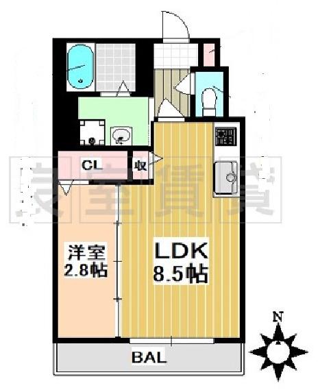ルチアーノ御器所(1LDK/1階)の間取り写真
