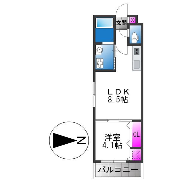 AVANNTIO MITO(1LDK/2階)の間取り写真