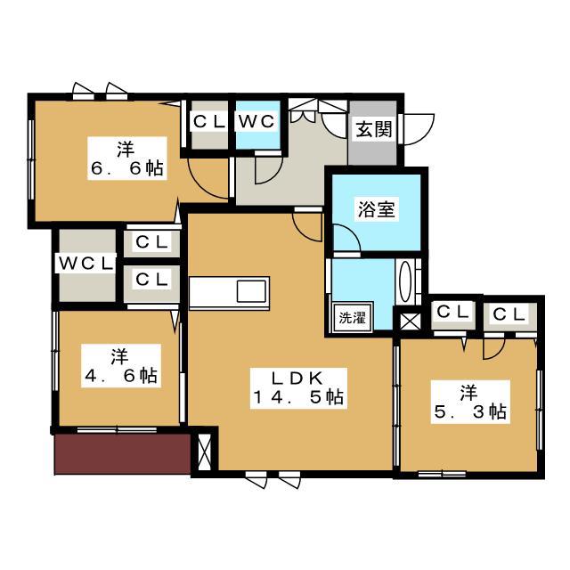 ISOLA.ETERNA(3LDK/1階)の間取り写真