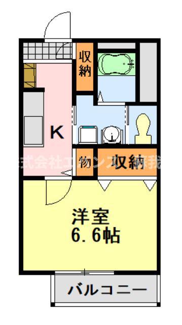 シャルム中央(1K/1階)の間取り写真