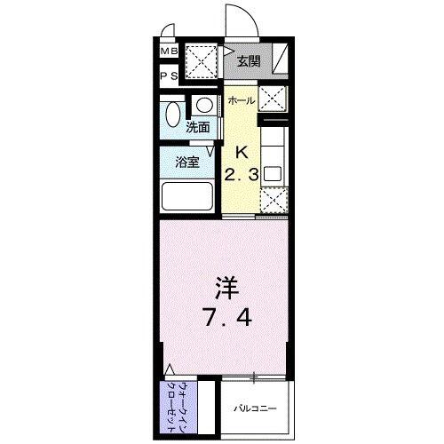 エムズアークI(1K/2階)の間取り写真