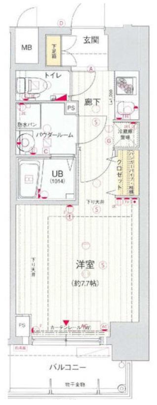 サムティ本町橋IIMEDIUS(1K/6階)の間取り写真