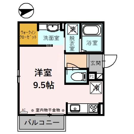 アルテア(ワンルーム/1階)の間取り写真